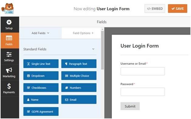 Make a Custom Login Structure with WPForms Module