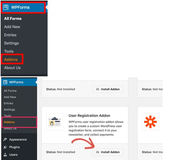 WPForms settings