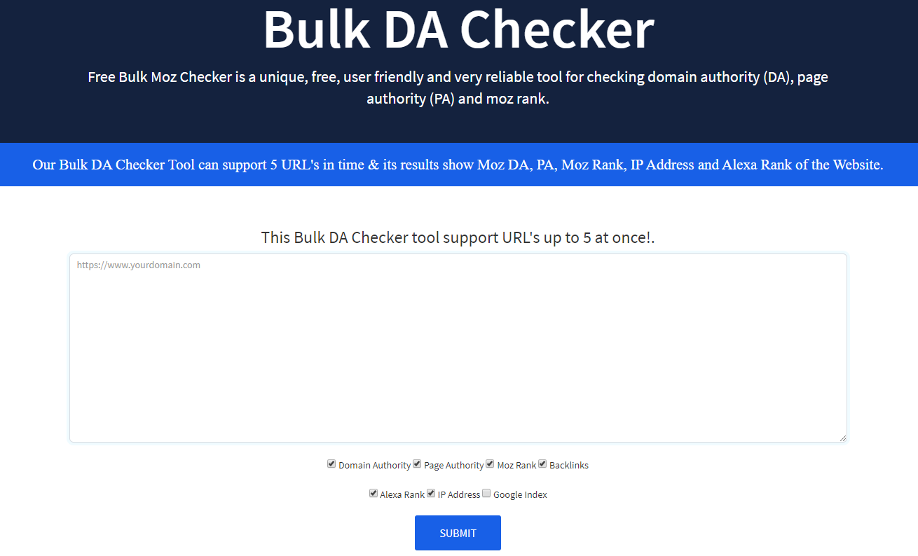 Bulk DA Checker